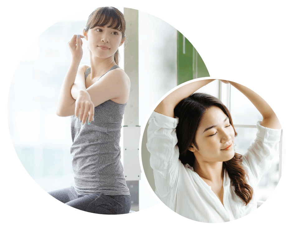 美しくしなやかな女性2人