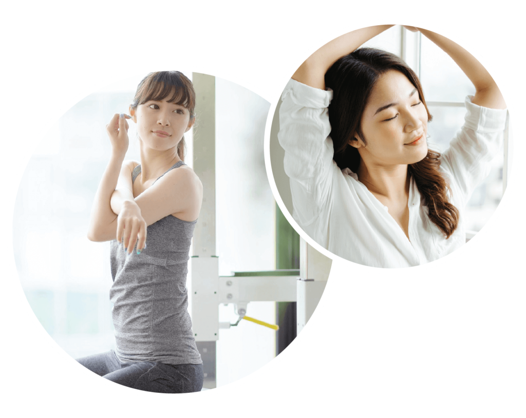 美しくしなやかな女性2人